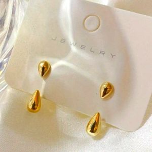 💧 Waterdrop illusion earrings 100% brass. In gold plated or silver plated.